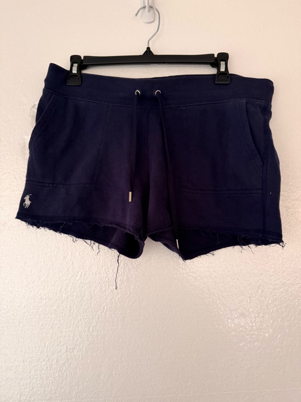 Ralph Lauren Navy Frayed Hem Athletic Shorts